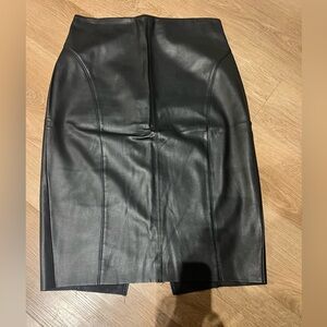 Express Black Faux Leather Pencil Skirt